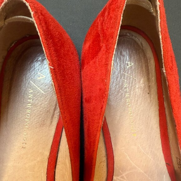 Anthropologie Knotted Bow Flats – Red Suede with Plaid Detail - Picture 9 of 16